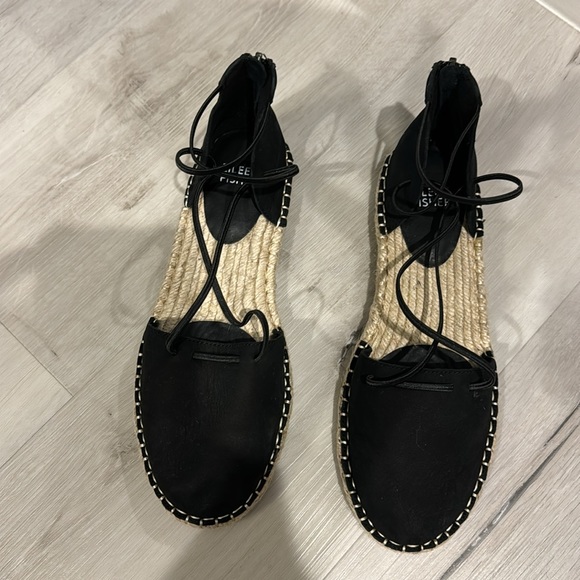 Eileen Fischer NWT Lee Flat Espadrille in Black Suede with back zipper. - Picture 10 of 11